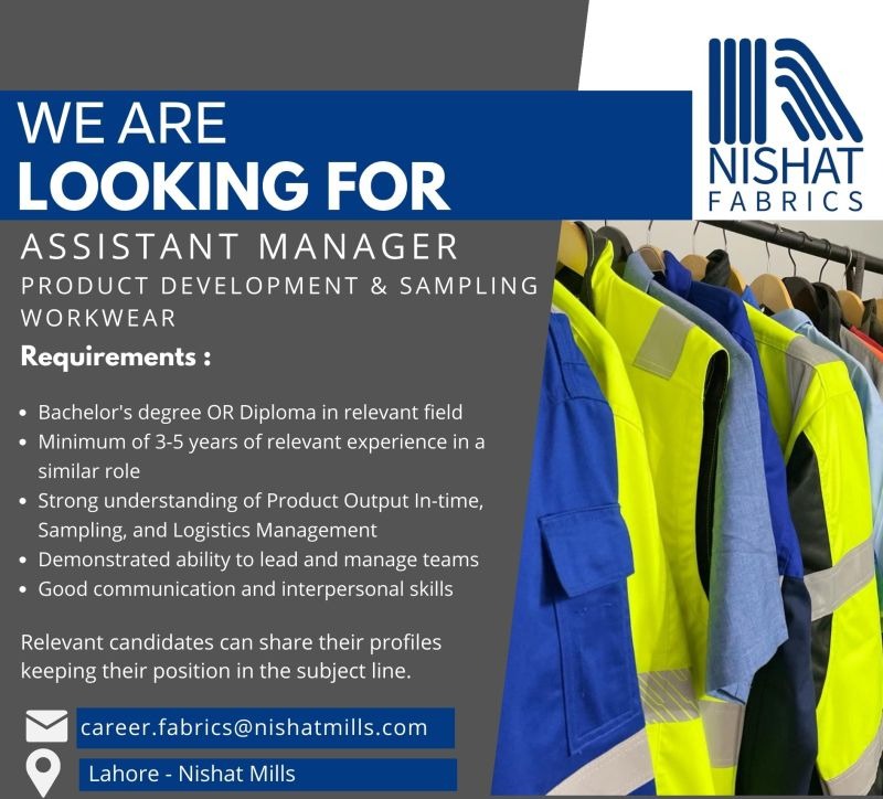 nishat fabrics jobs 2024 advertisement