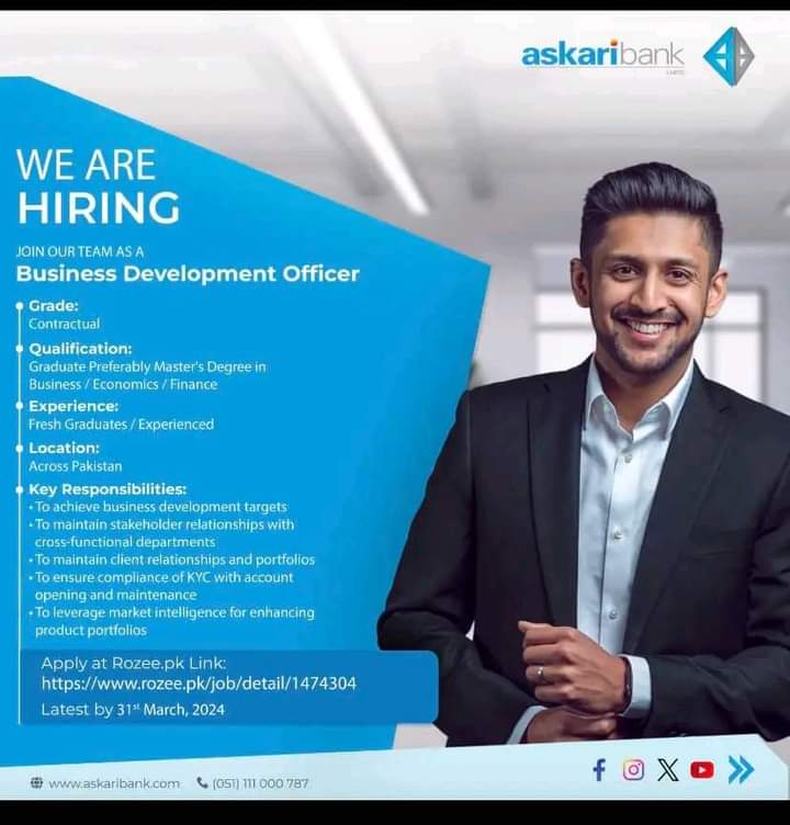 Askari bank Jobs 2024 advertisement
