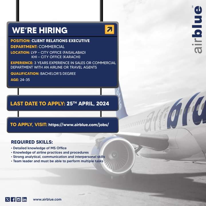 latest jobs in air blue 2024