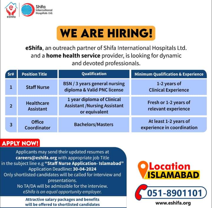 Shifa hospital careers 2024